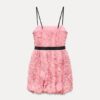 TEXTURED FLORAL MINI DRESS - Image 3
