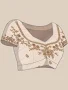 Mohey Beige Saree Bel Buti Pattern - Image 6